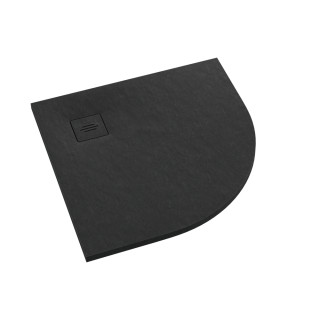 Schedline Brodzik kompozytowy Stabilsound Plus® Protos Black Stone 90x90x3,5 cm R55, półokrągły, Gwarancja 15 lat